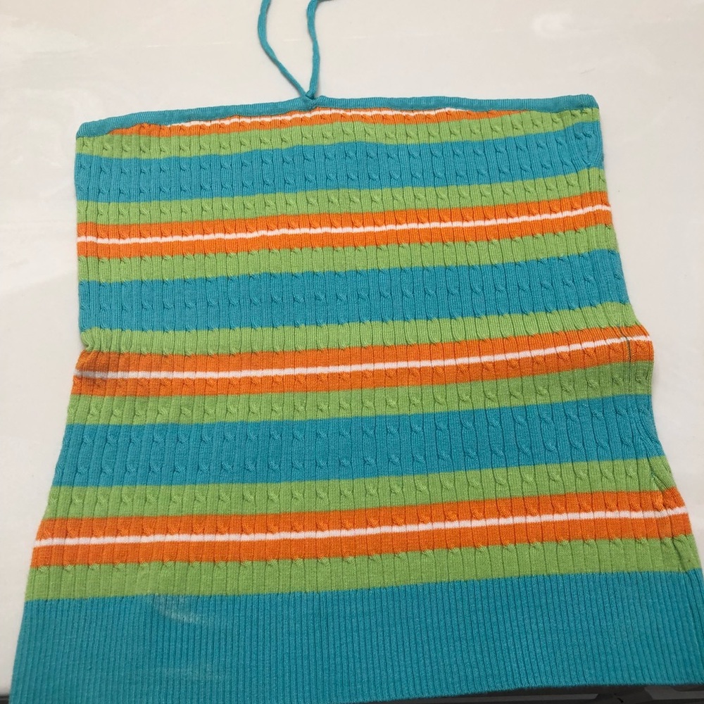 Strapless multicolored top